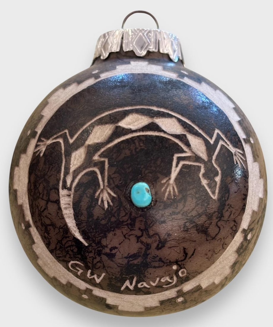 GW Geneva Werito Navajo Signed Horsehair Gecko Christmas Ornament (1 of 1)