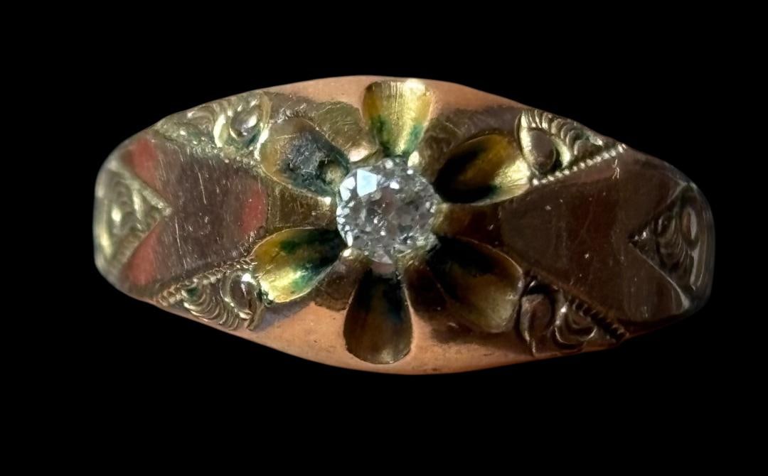 Antique 10K Gold and Diamond Ring (1 of 3)