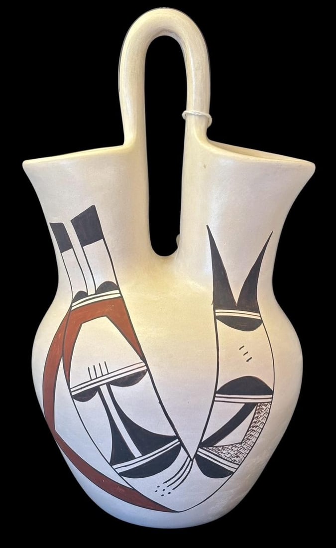 Hopi Signed Marianne Navasie (1951-2007) Polychrome Wedding Vase (1 of 3)