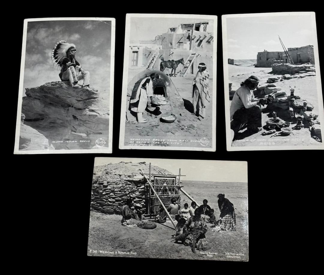 Lot of Four Native American Real Photo Postcards rppc ca 1940 (1 of 7)