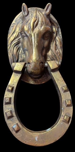 Vintage Brass Equestrian Horse Door Knocker (1 of 3)