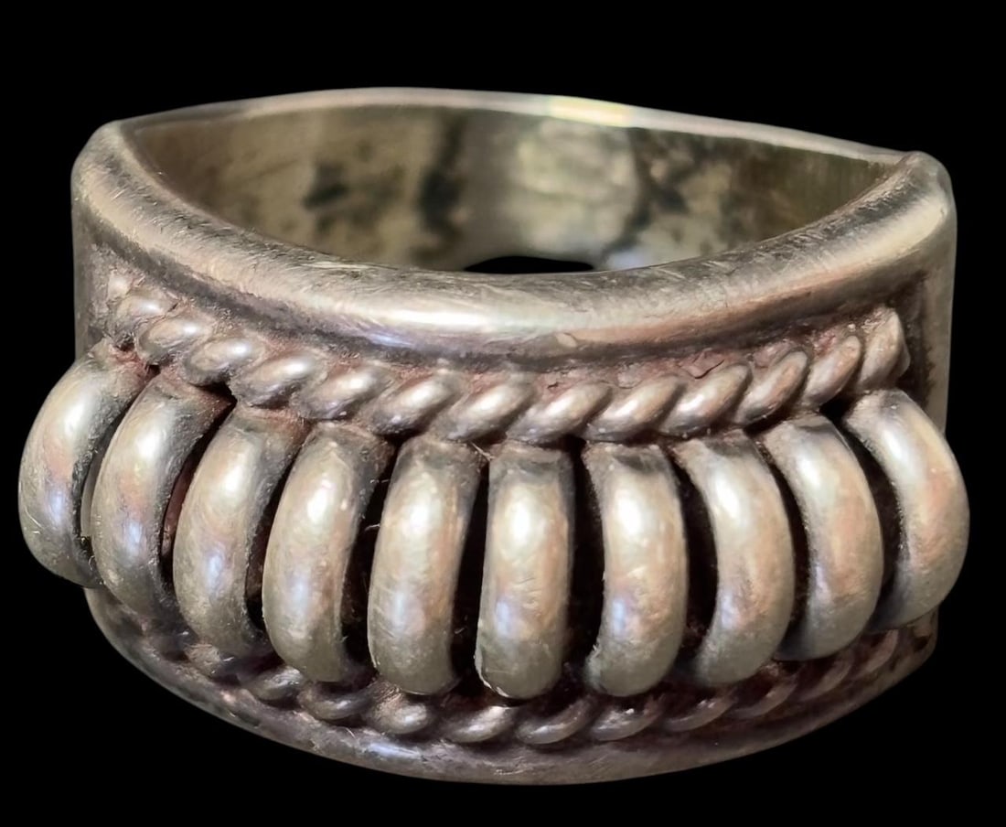 Navajo Signed TC Sterling Ring: Signed TC sterling Navajo ring size 6.5. Domestic shipping $6