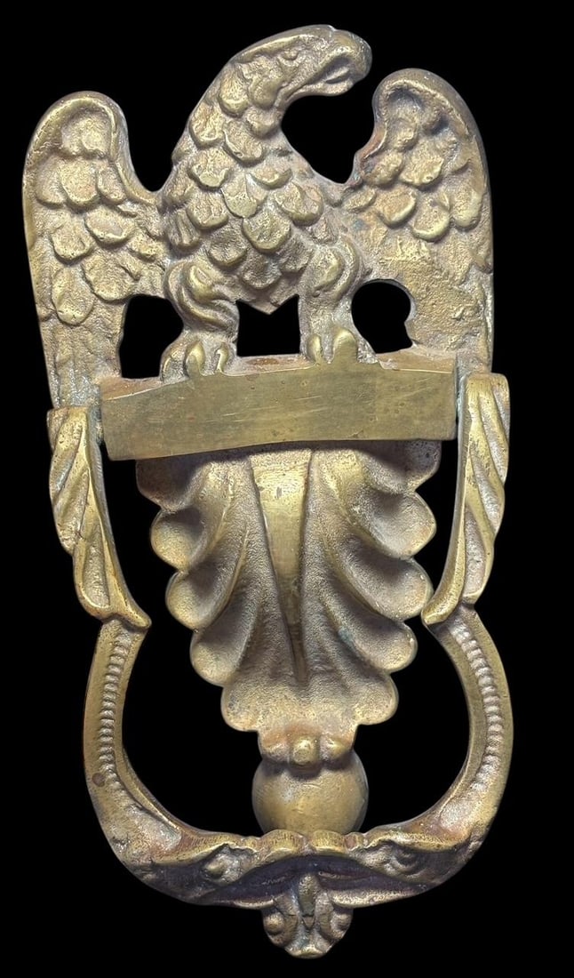 Heavy Solid Brass Antique American Eagle Door Knocker (1 of 3)