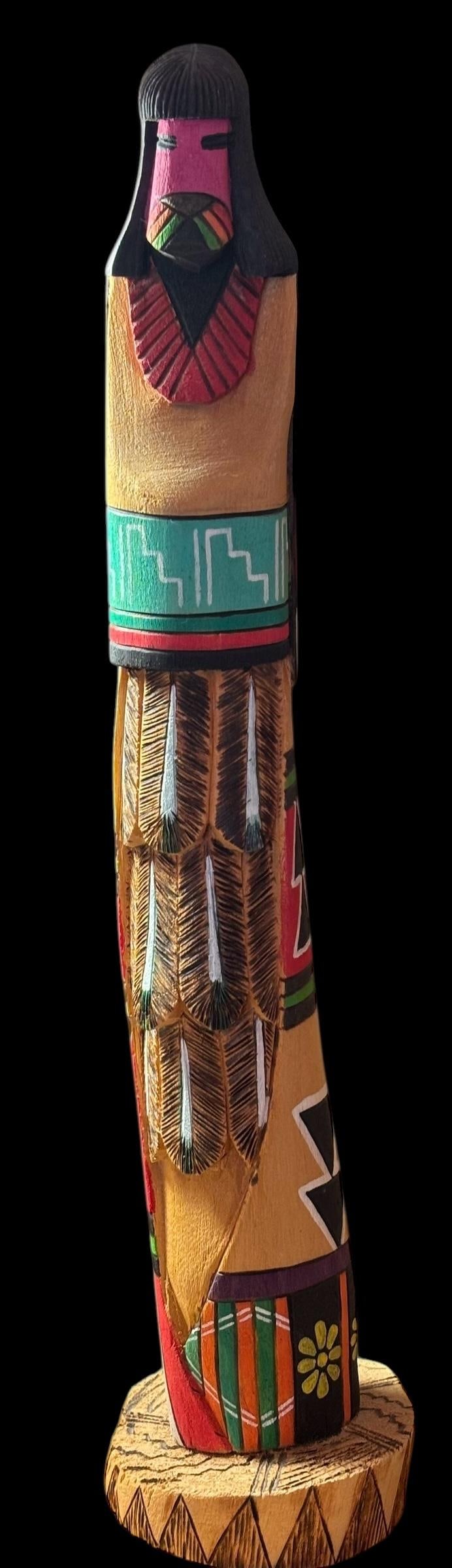 Native American Hopi Signed Val. Pahona Kachina Two-Face Longhair (1 of 6)