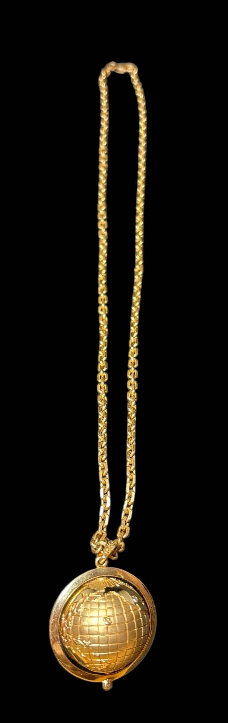 14K Yellow Gold Memory Globe Necklace with Diamond Accents (1 of 4)