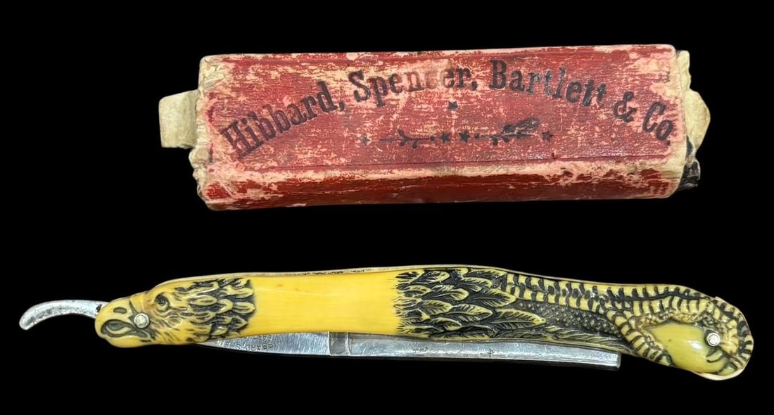 Hibbard, Spencer, Bartlett and Co Celluloid Straight Razor (1 of 3)