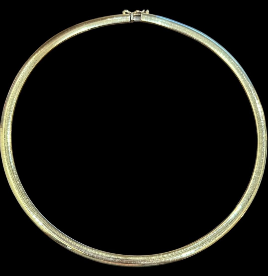14K Gold Herringbone Choker Necklace (1 of 3)