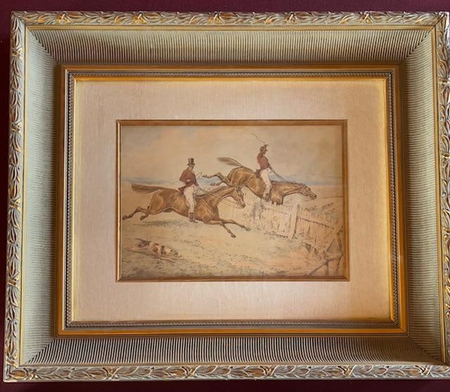 Original "In Full Cry" Painting by Henry Thomas Alken with COA Ca. 1840: Original watercolor and graphite painting Titled "In Full Cry" by Henry Thomas Alken. Ca 1840. Includes COA. Framed artwork measures 27" x 22". Visible artwork measures 14"x 10".