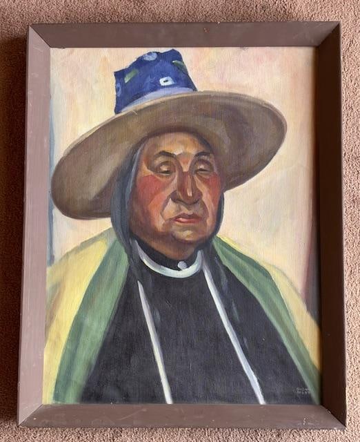 Original Oil on Canvas Native American Painting by Taos Pueblo Artist Glenn West (1 of 3)