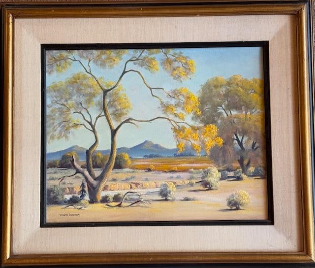 Desert Landscape Oil on Canvas by Ralph Goltry (1884-1971) (1 of 5)