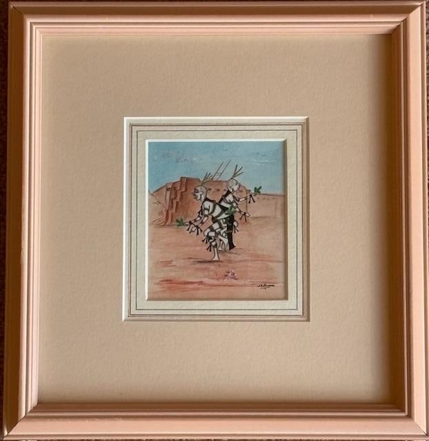 Original J.D. Roybal Clown Dancer Watercolor Painting (1 of 2)