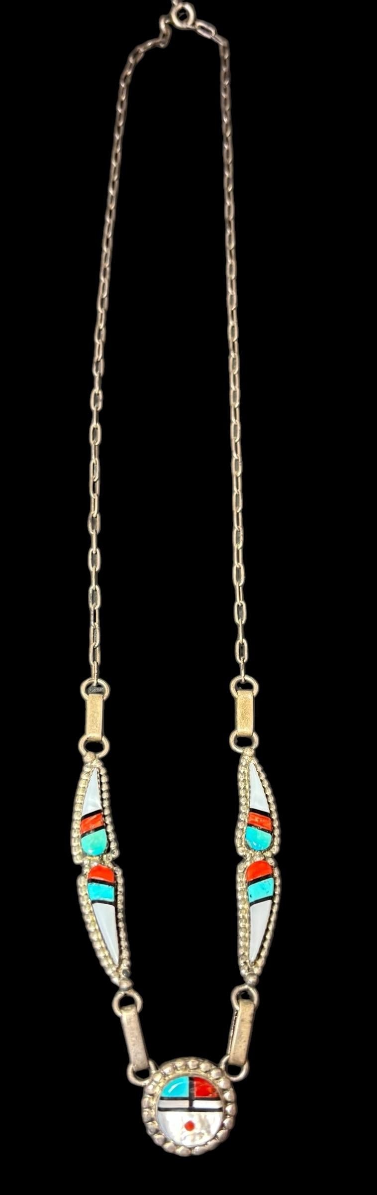 Native American Zuni Sterling Pendant Necklace (1 of 3)