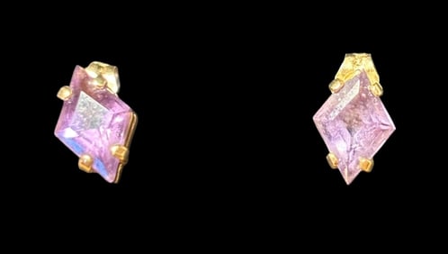 14K Gold and Amethyst Earrings