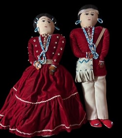 Pair of Navajo 13" Soft Body Dolls