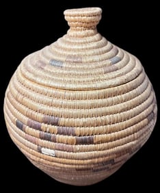 Native American Inuit Hand Woven Grass Basket