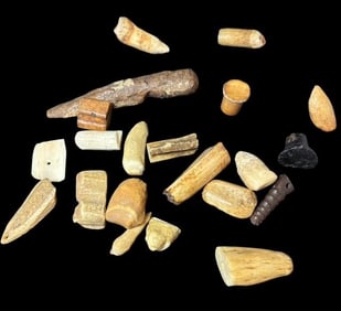 Lot of Twenty-One Inuit Carved Bone/Tusk Artifacts