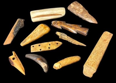 Lot of Eleven Inuit Carved Bone/Tusk Artifacts