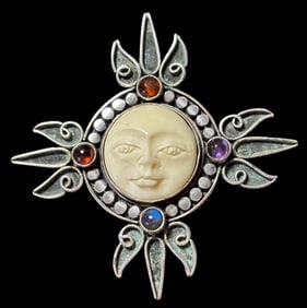 Sajen Sterling Carved Pin or Pendant