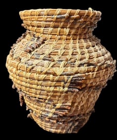 Northeast Coast Native American Hand Woven Basket