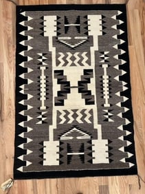 Native American Louise Begay Navajo Storm Pattern Woven Rug