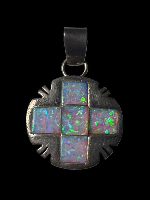 Native American Hallmark Signed Sterling and Opal Pendant (1 of 2)