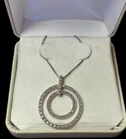 Sterling and Diamond Pendant Necklace