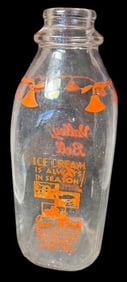 Vintage Valley Bell Quart Size Glass Milk Bottle