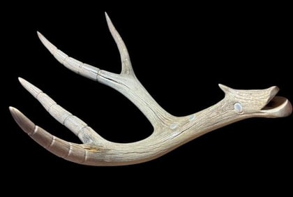 Native American Carved Antler Serpent Effigy