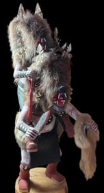 Native American Signed James Clah Two Wolves Kachina