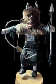 Native American Navajo Signed P. Yazzie Wolf Kachina