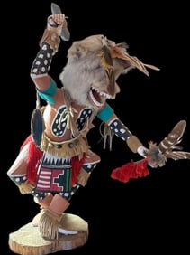 Native American Kweo Kachina Signed R. Duwyenie