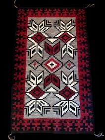 Navajo Two Gray Hills Hand Woven Rug