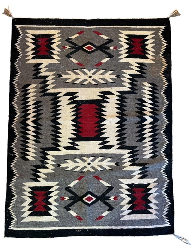 Navajo Two Gray Hills Hand Woven Wool Rug (1 of 3)