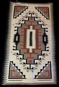 Two Grey Hills Native American Rug/Wall Hanging Storm Pattern