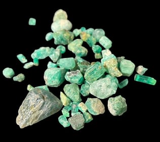 Lot of Raw Rough Cut Emeralds