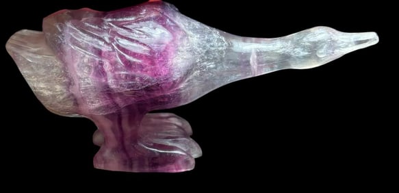 Purple Crystal/Amethyst Hand Carved Duck Figure