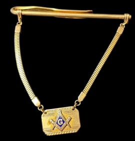 1907 Masonic Gold Filled Tie Clip