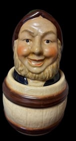 Porcelain Sailor in Barrel Tobacco Jar