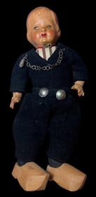 Vintage Dutch Boy 1940's Doll with Wooden Shoes