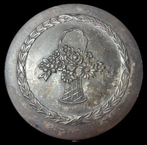 Antique Ladies' Silver Plate Compact with Floral Design