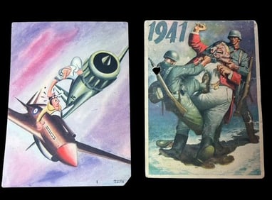 Pair of World War II Italian Postcards