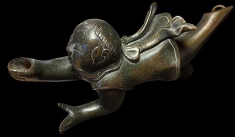 UNIQUE Bronze Chinese Hanging Oil Lamp