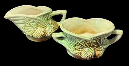 Vintage McCoy Pinecone Sugar and Creamer Set