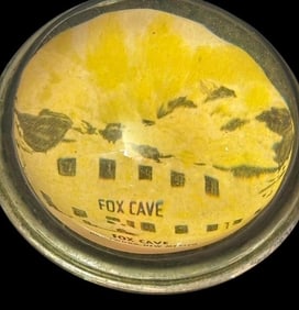 Antique Advertising Paperweight for Fox Cave Hollywood, New Mexico