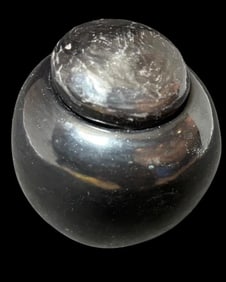 Santa Clara Pueblo Blackware Lidded Pottery Jar