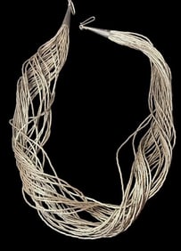 Native American Liquid Silver 30-Strand Necklace