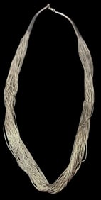 Native American Liquid Silver 50-Strand Necklace