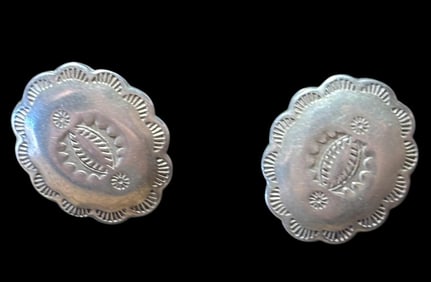 Native American Signed F Sterling Earrings