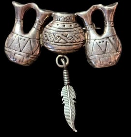 Native American Signed George Sandoval Sterling Pin/Brooch