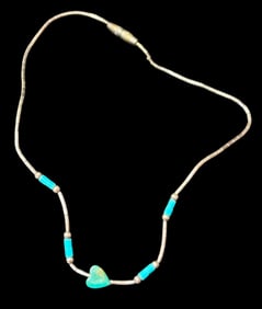 Native American Sterling Silver and Turquoise Child's Necklace